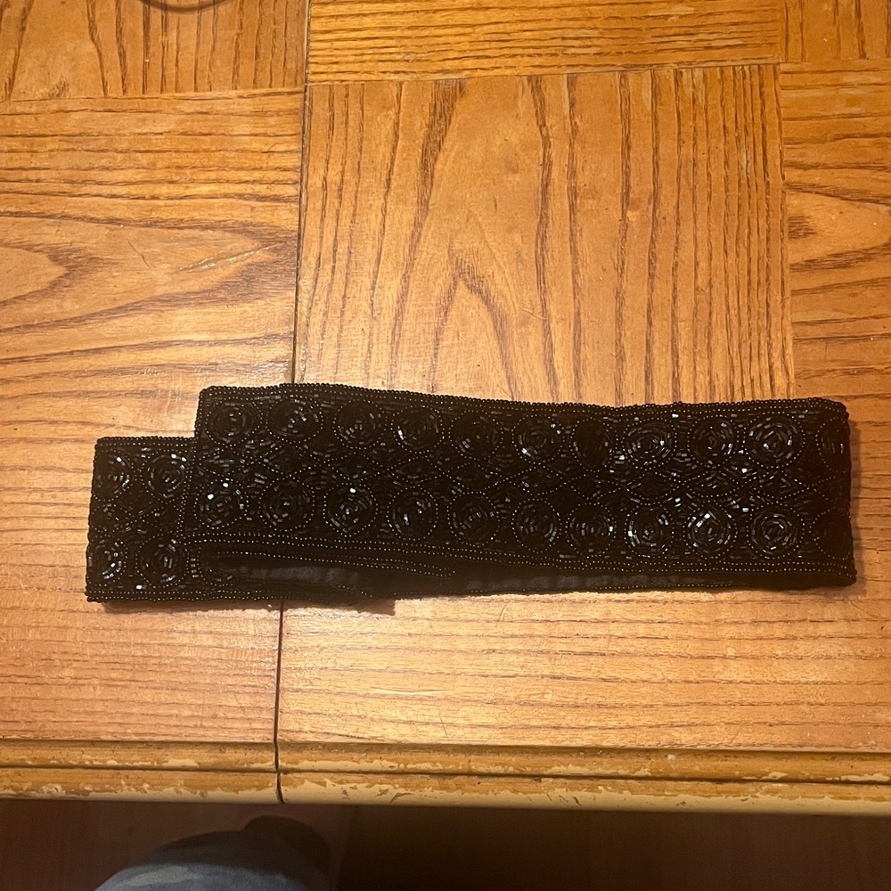 Black Beaded Belt by Accessory Lady Hand mad in China